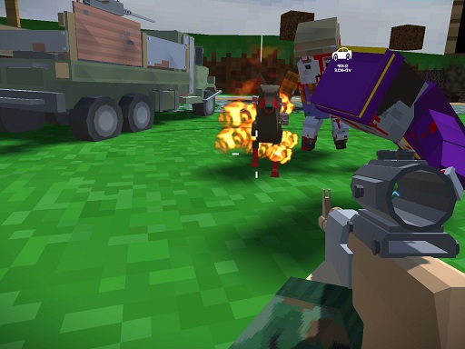 Blocky Creature Chase Vehicle Blaster