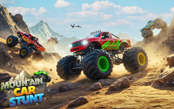 Mountain Car Stunt: Monster Truck Challenge